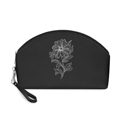 bloom makeup bag black front side