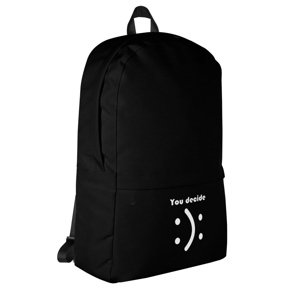 you decide backpack black side view