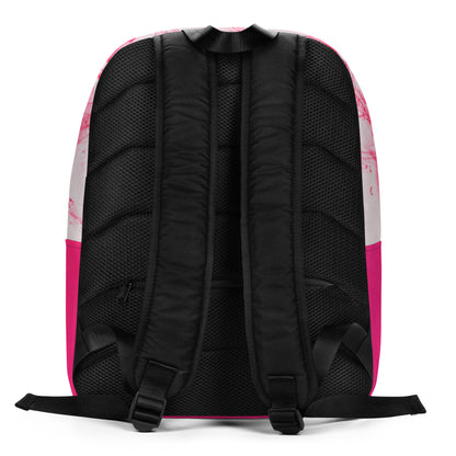 pink minimalist backpack back side