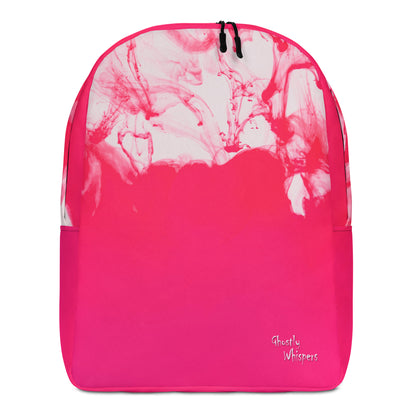 pink minimalist backpack front side