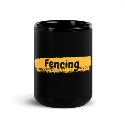 Fencing Black Glossy Mug F10