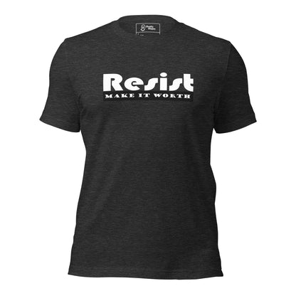 resist t-shirt dark grey heather front view