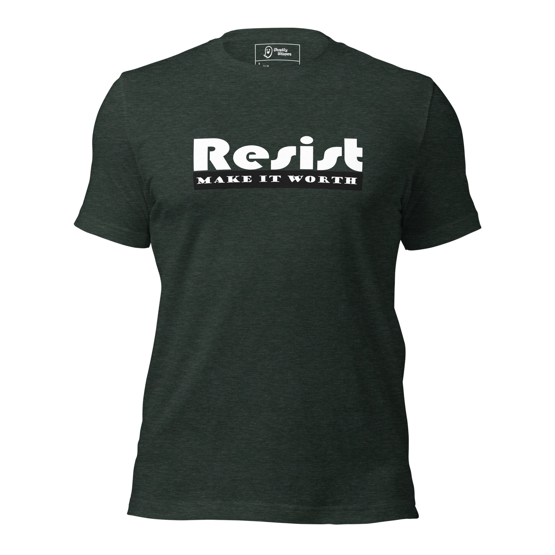 resist t-shirt heather forest front view