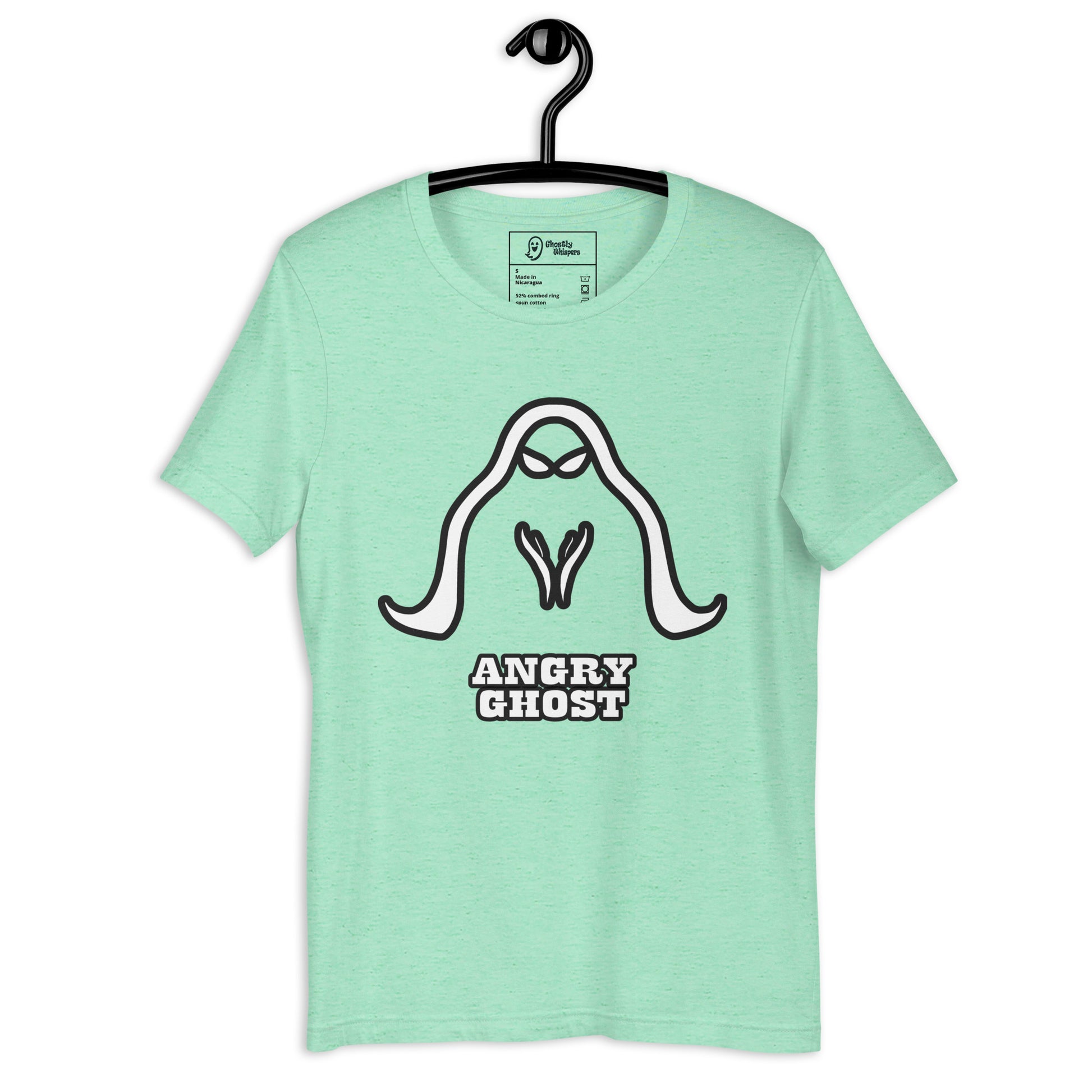 Angry Ghost Unisex t-shirt heather mint front side