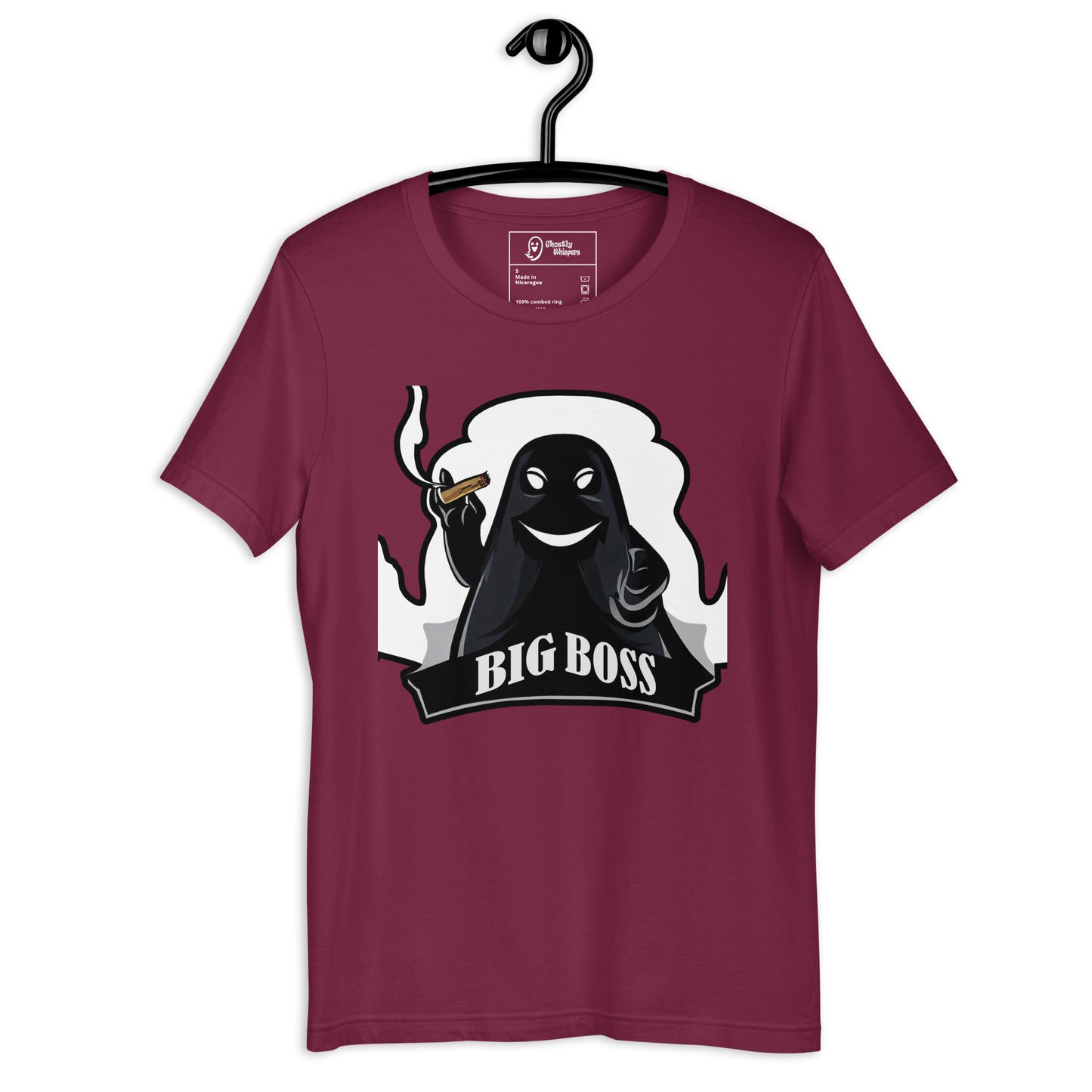 big boss men's t-shirt maroon front view