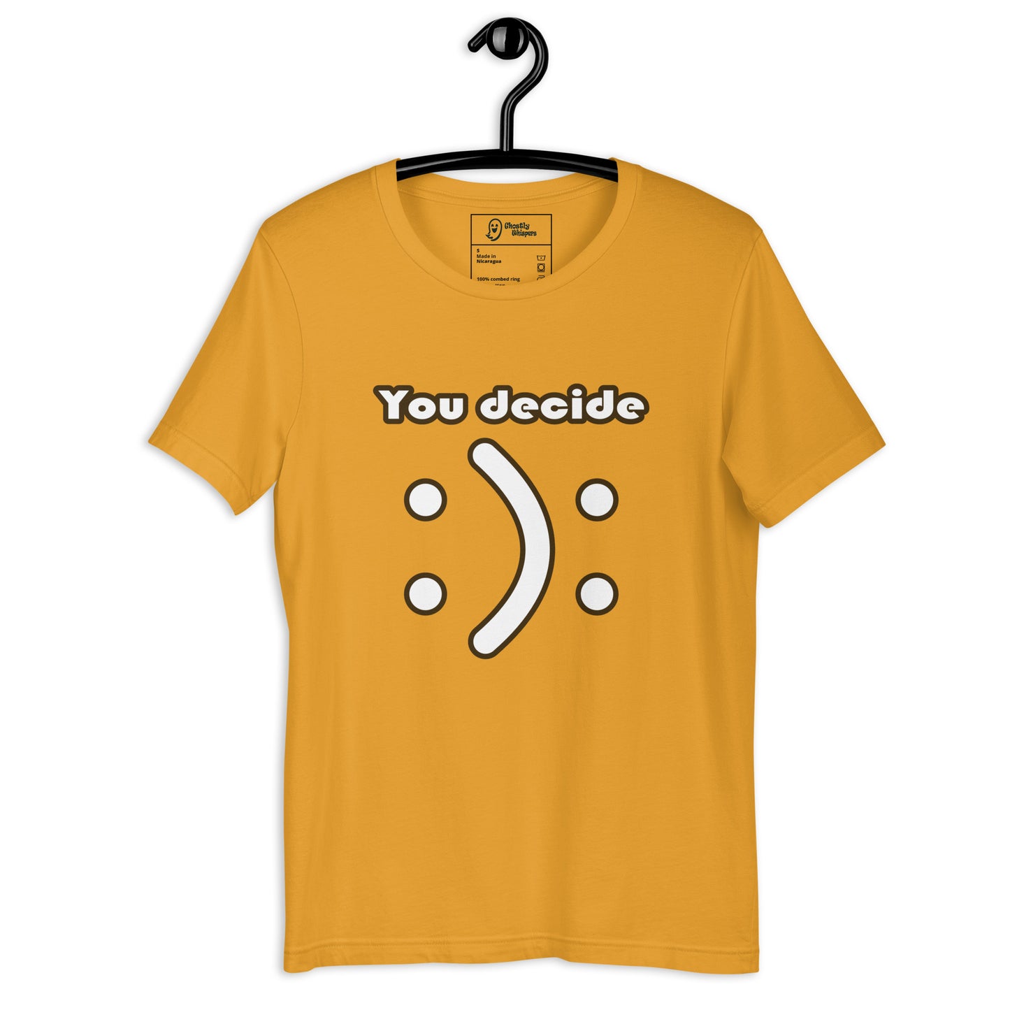 you decide unisex t-shirt mustard front view