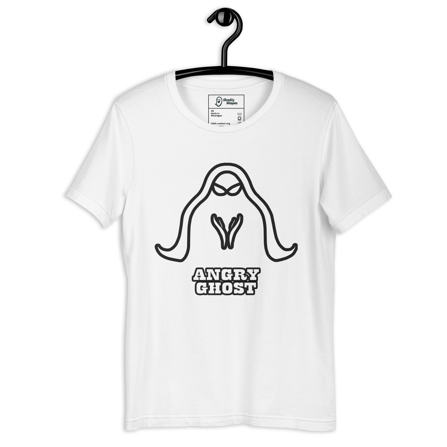 Angry Ghost Unisex t-shirt white front side