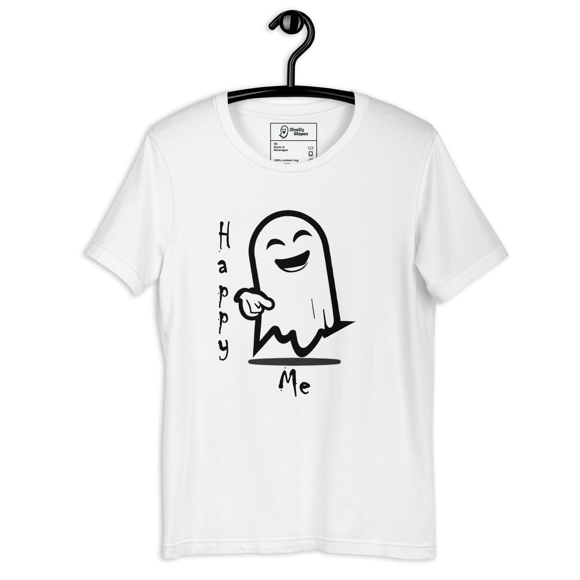 happy me unisex t-shirt white front view